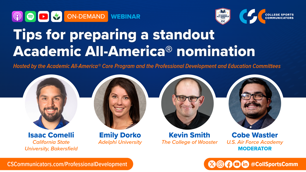 On-demand webinar - Tips for preparing a standout Academic All-America® nomination